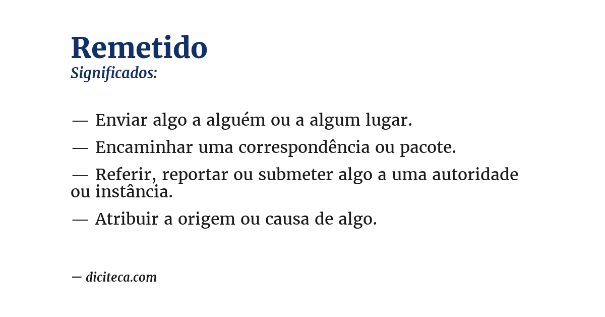 Significado de remetido