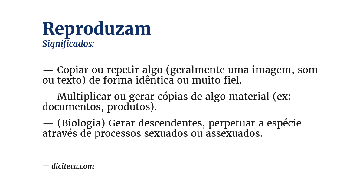 Significado de reproduzam
