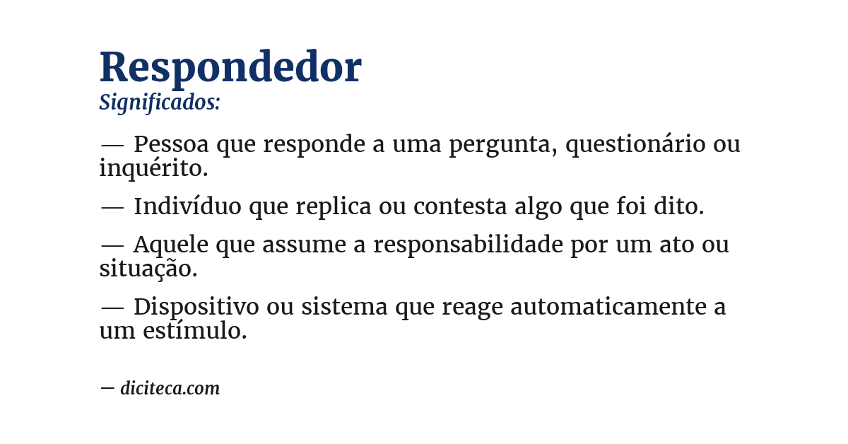 Significado de respondedor