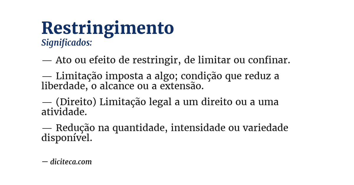Significado de restringimento