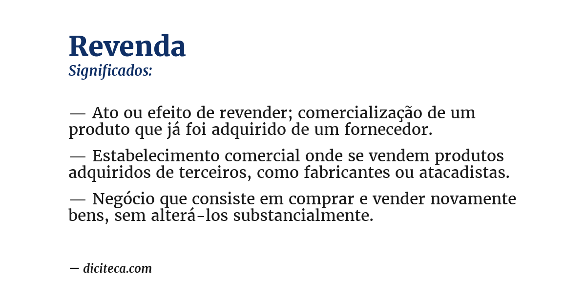 Significado de revenda