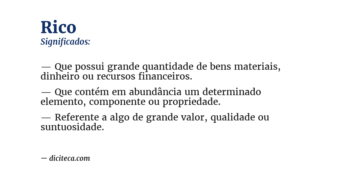 Significado de rico