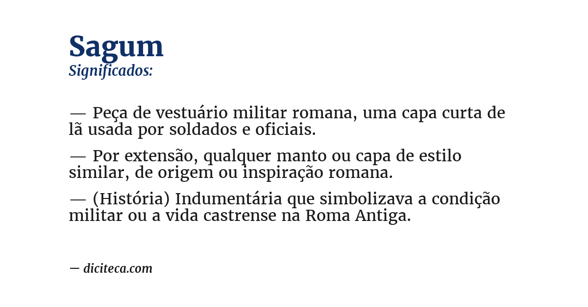 Significado de sagum