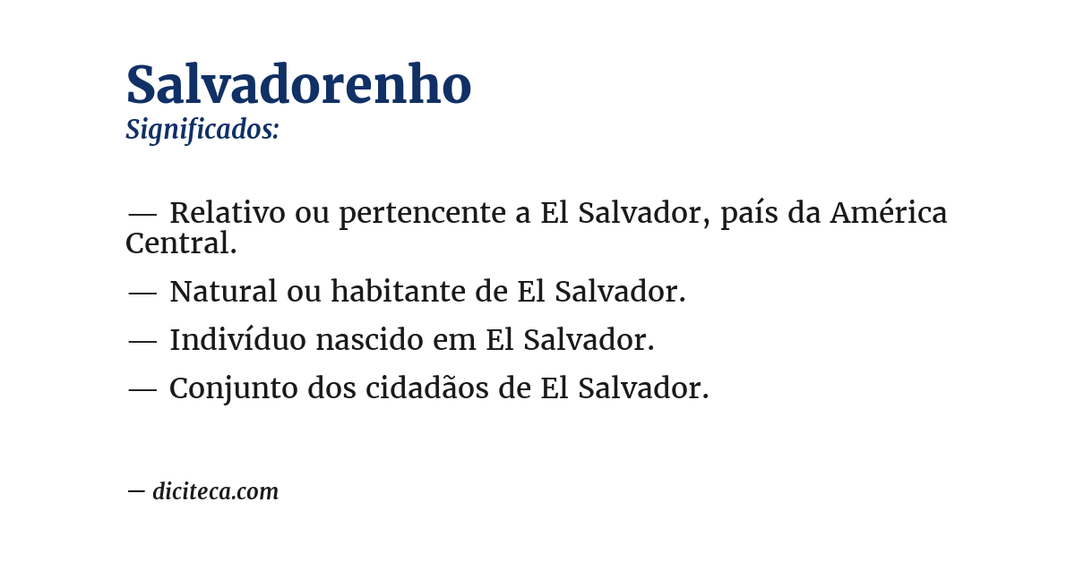 Significado de salvadorenho