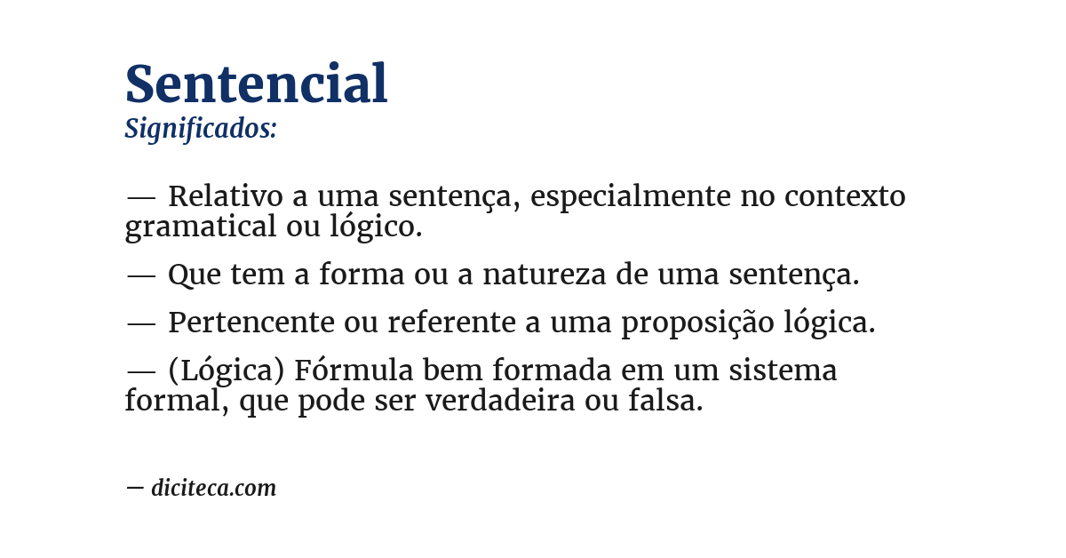 Significado de sentencial