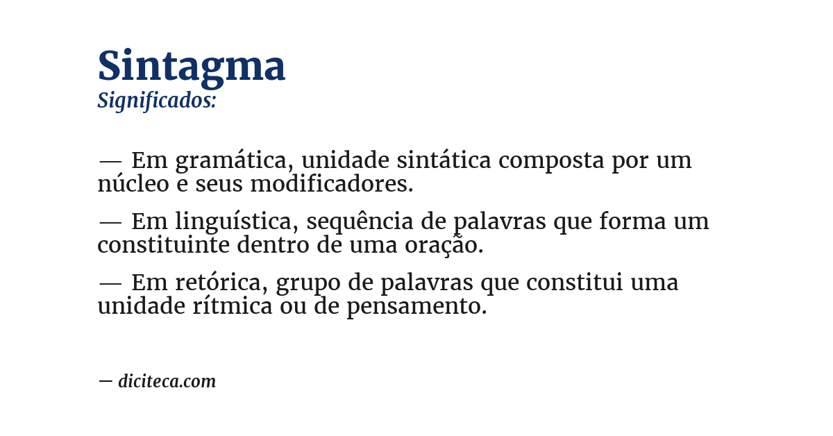 Significado de sintagma