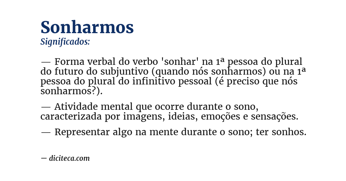 Significado de sonharmos
