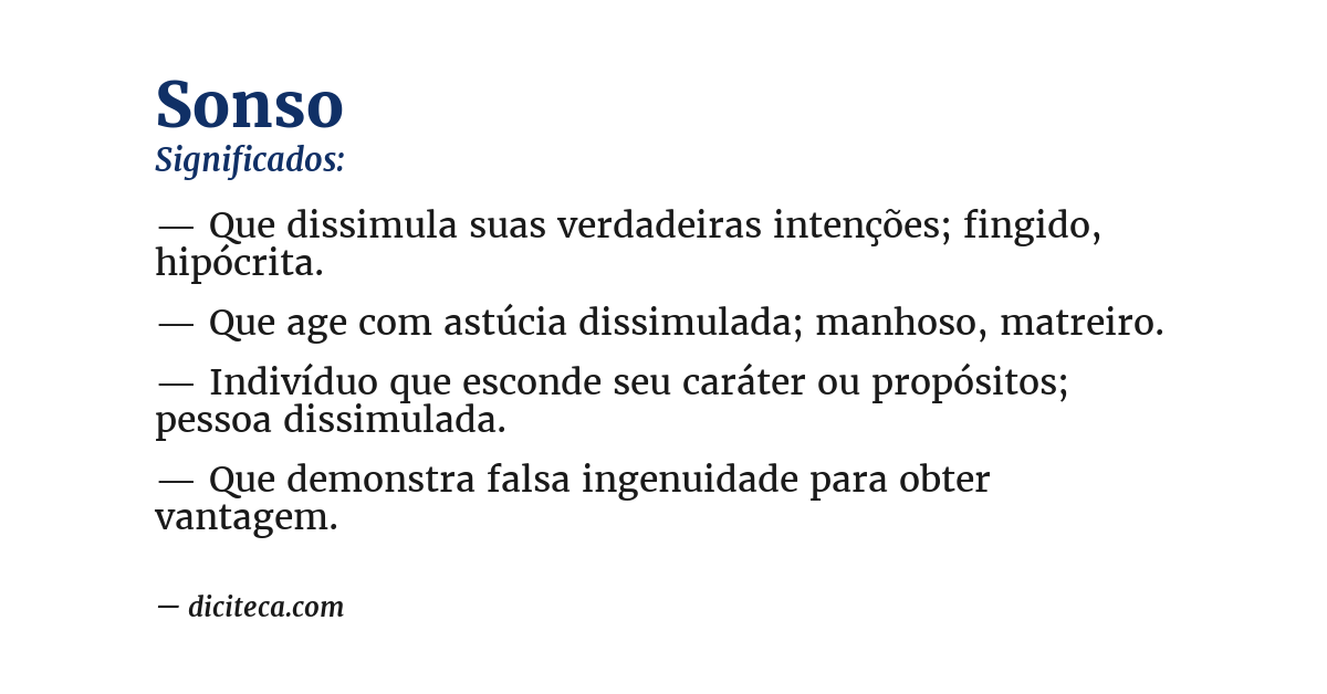 Significado de sonso