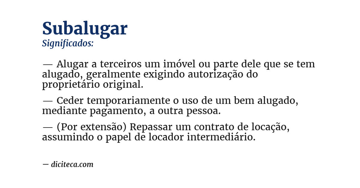 Significado de subalugar