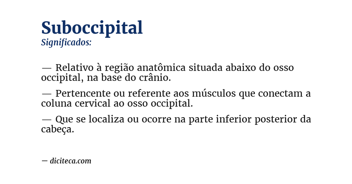 Significado de suboccipital