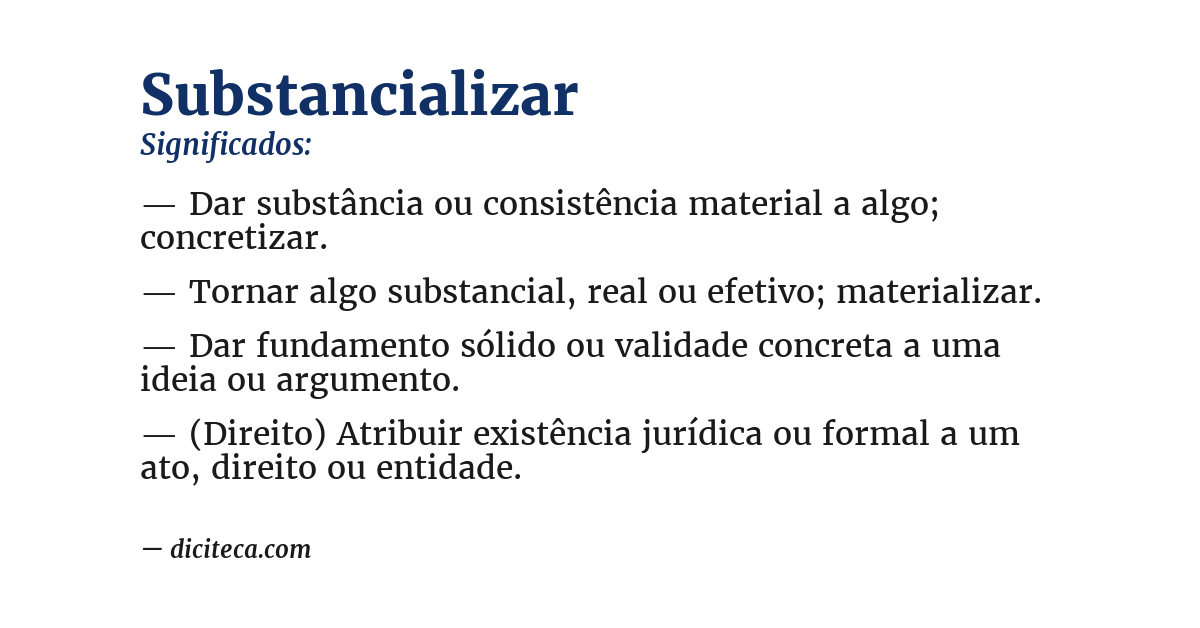 Significado de substancializar
