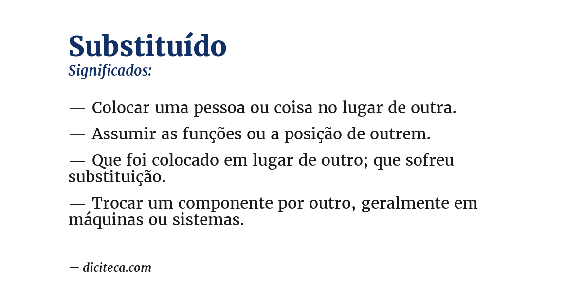 Significado de substituído