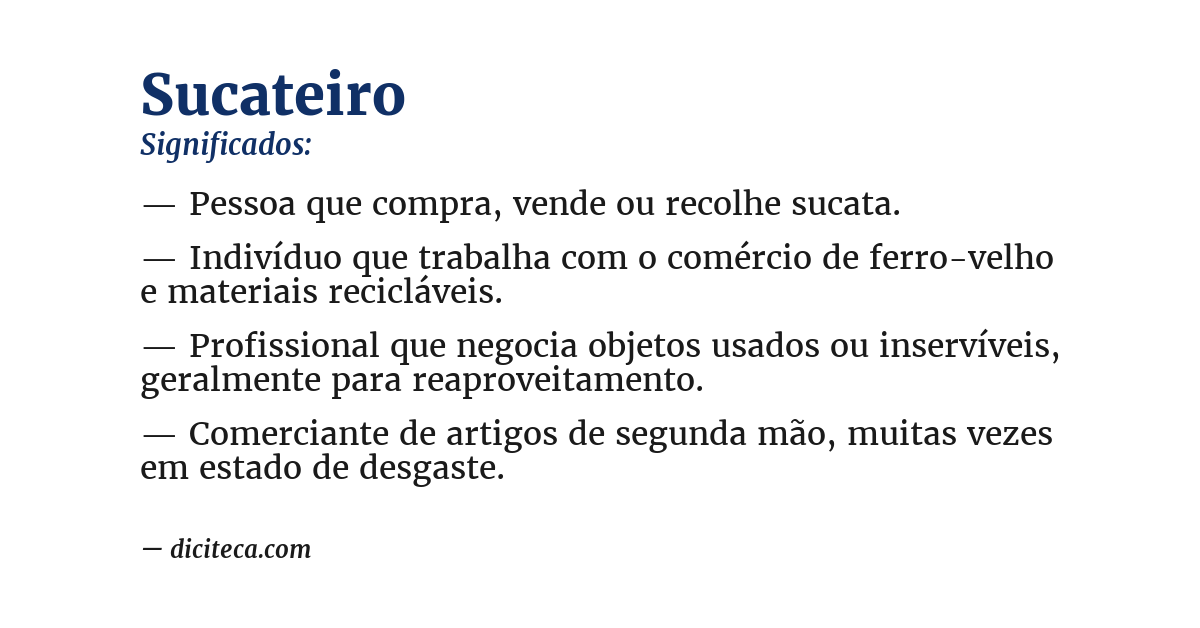 Significado de sucateiro