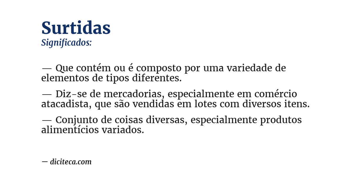 Significado de surtidas