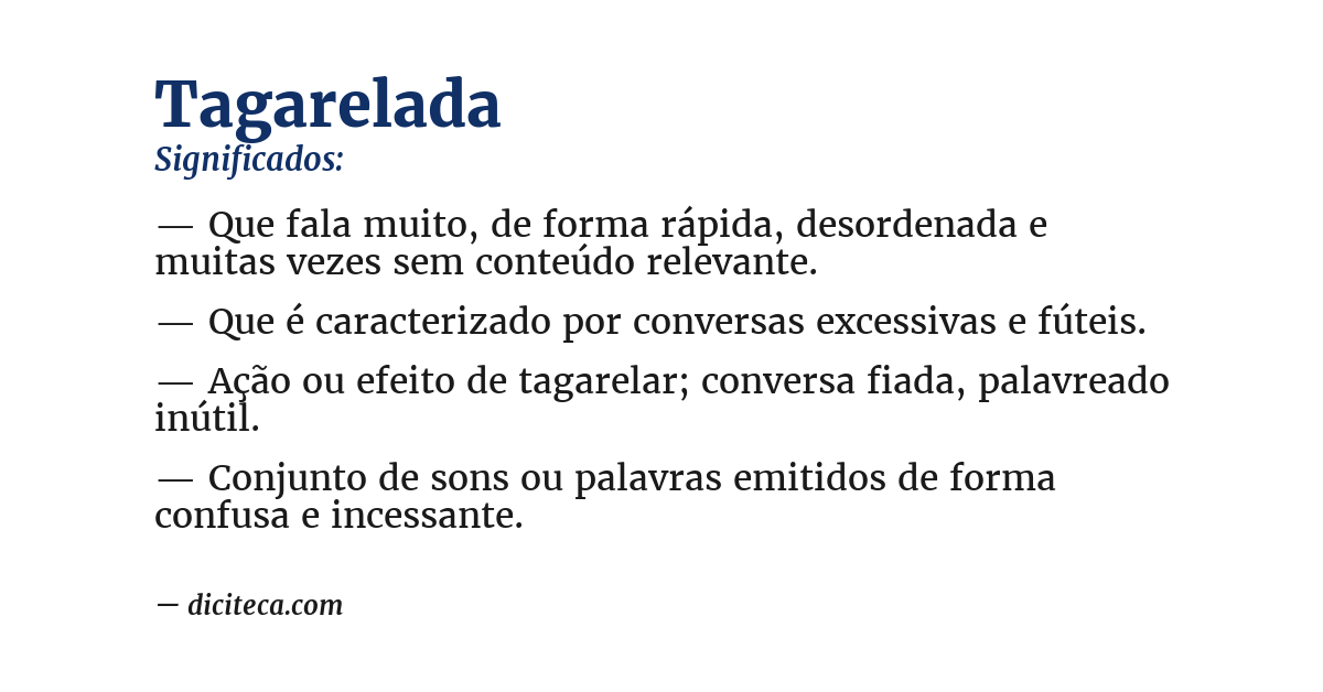 Significado de tagarelada