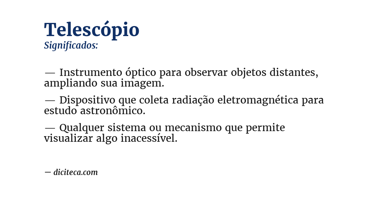 Significado de telescópio