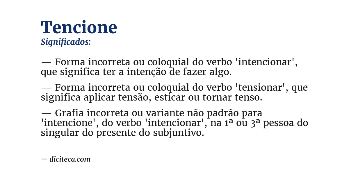 Significado de tencione