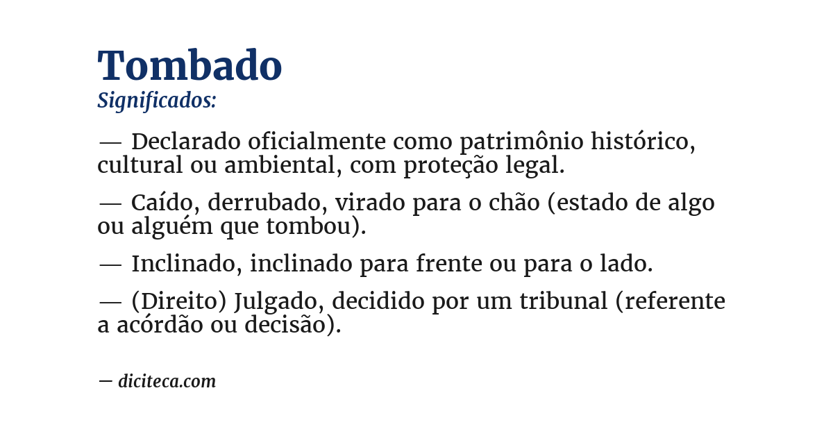 Significado de tombado