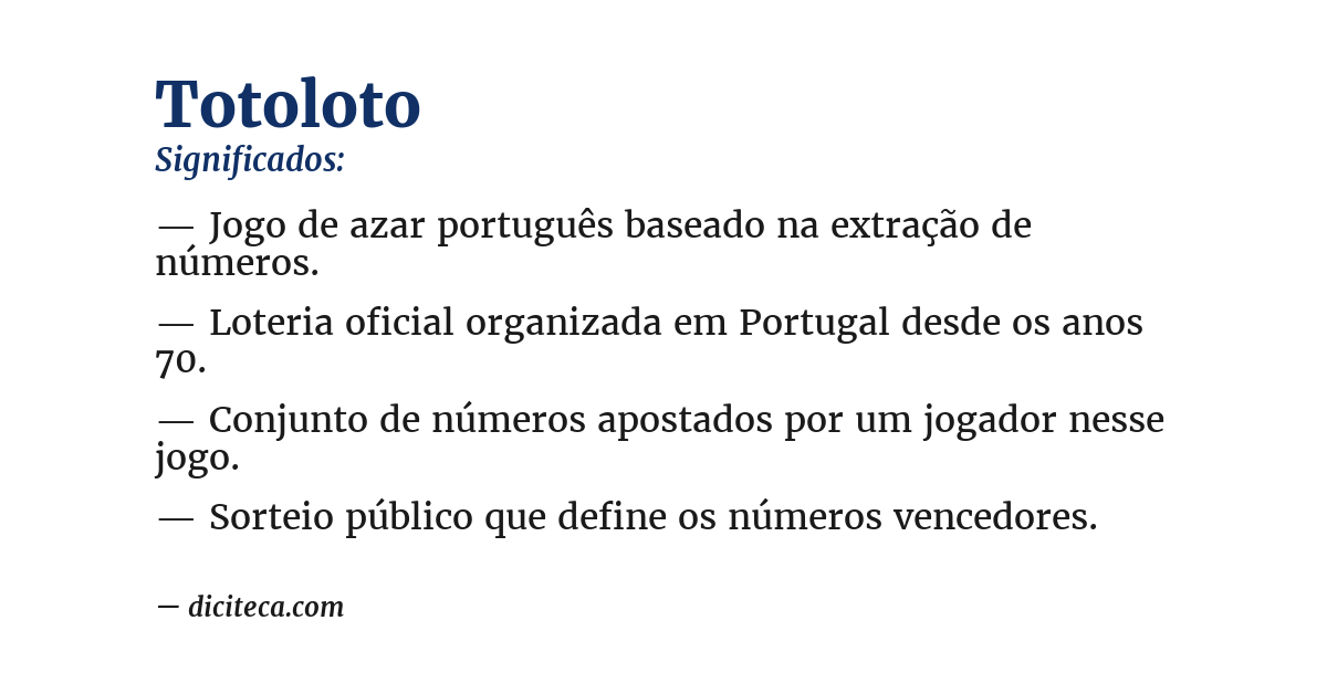 Significado de totoloto