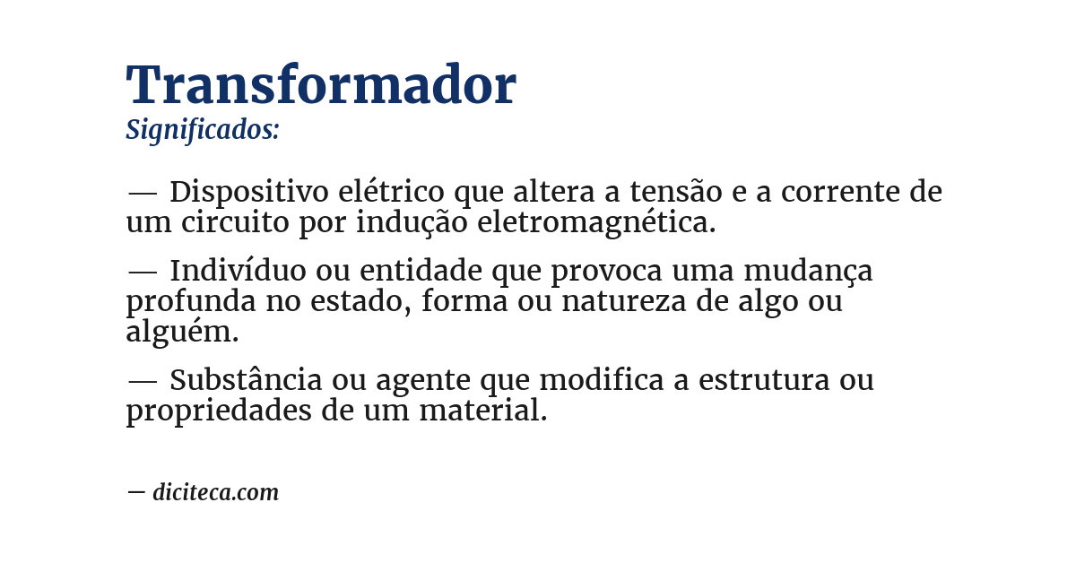 Significado de transformador