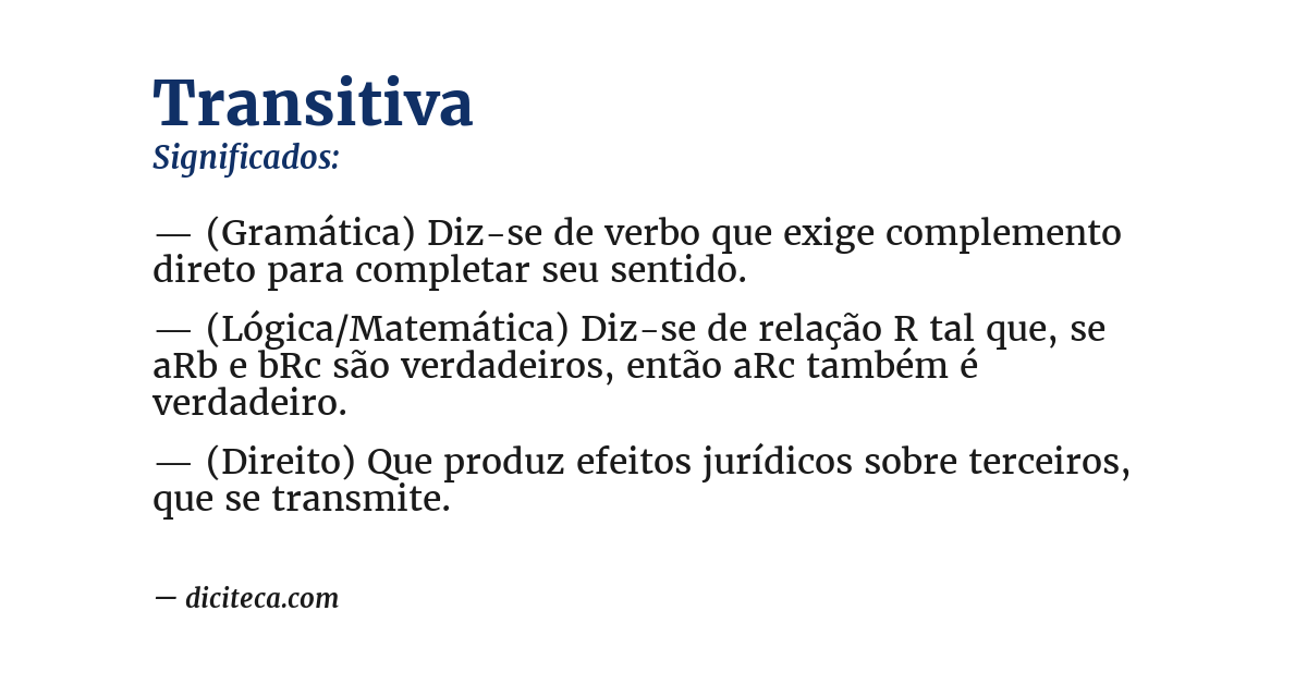 Significado de transitiva
