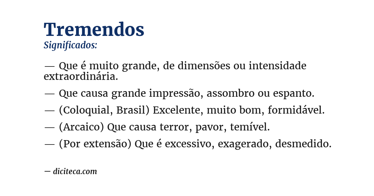 Significado de tremendos