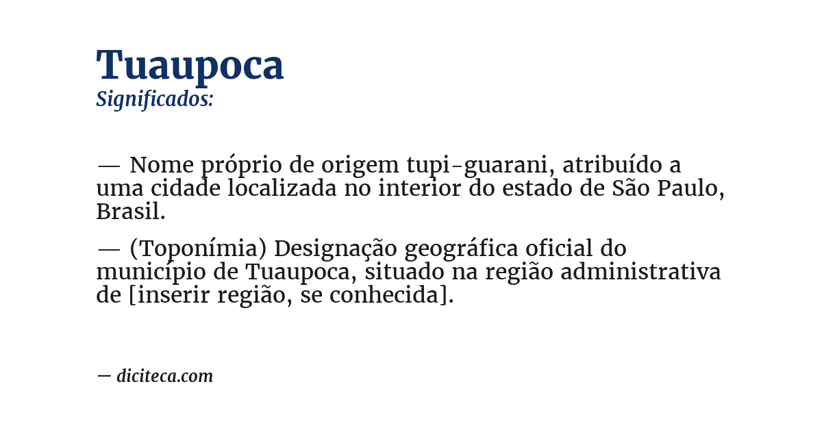 Significado de tuaupoca