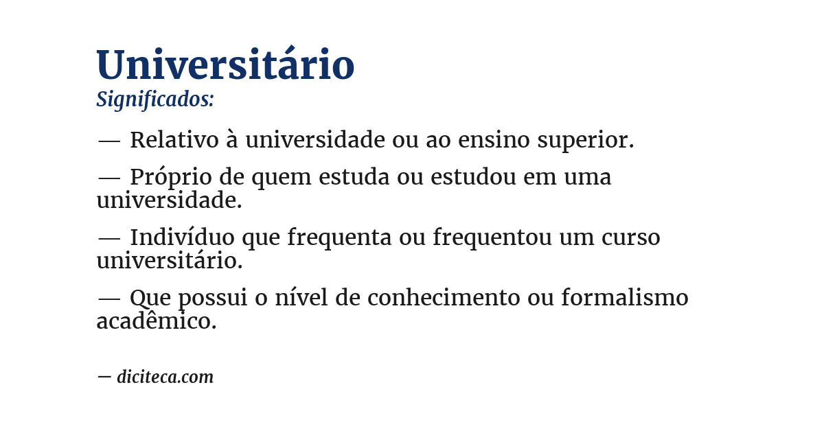 Significado de universitário