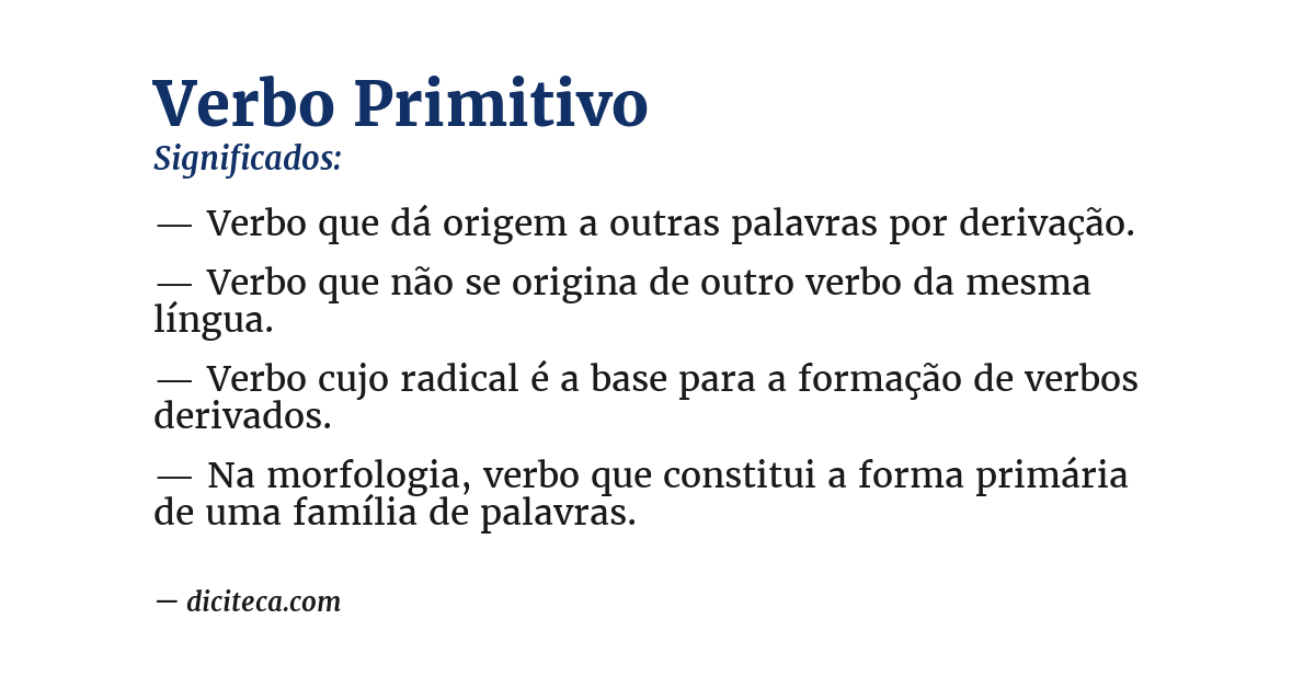 Significado de verbo primitivo