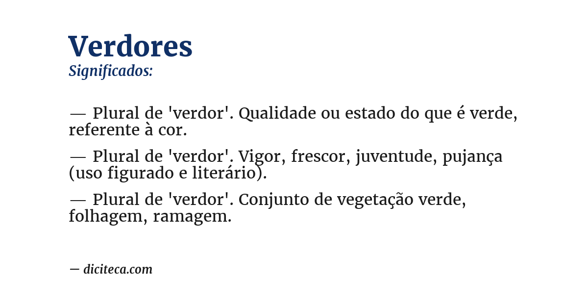 Significado de verdores