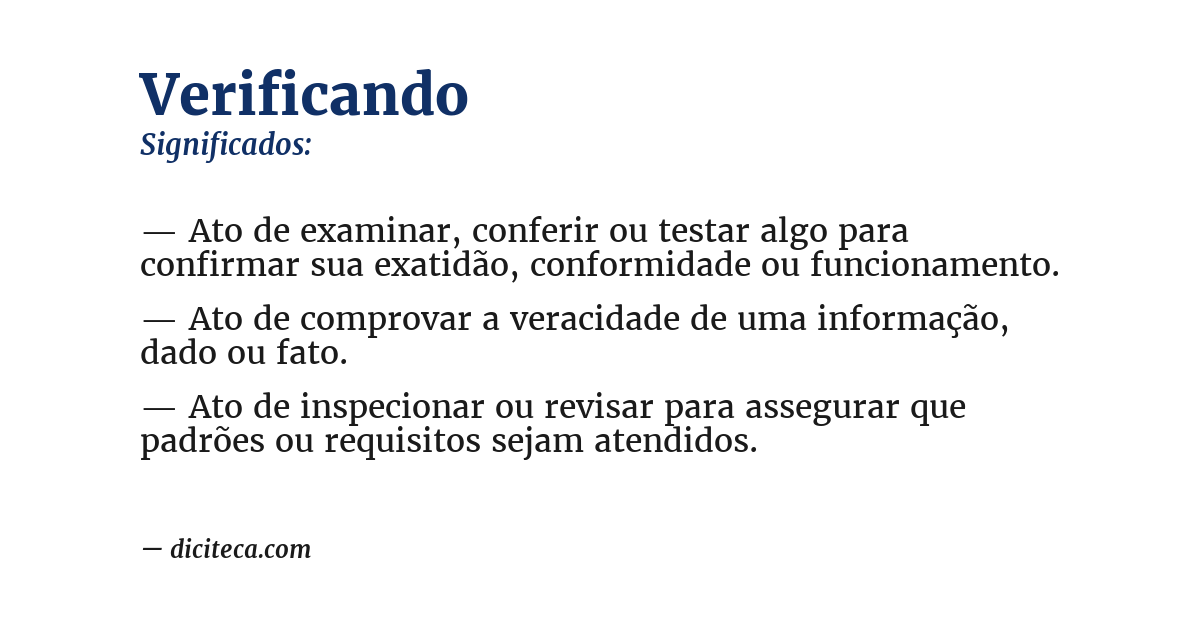 Significado de verificando