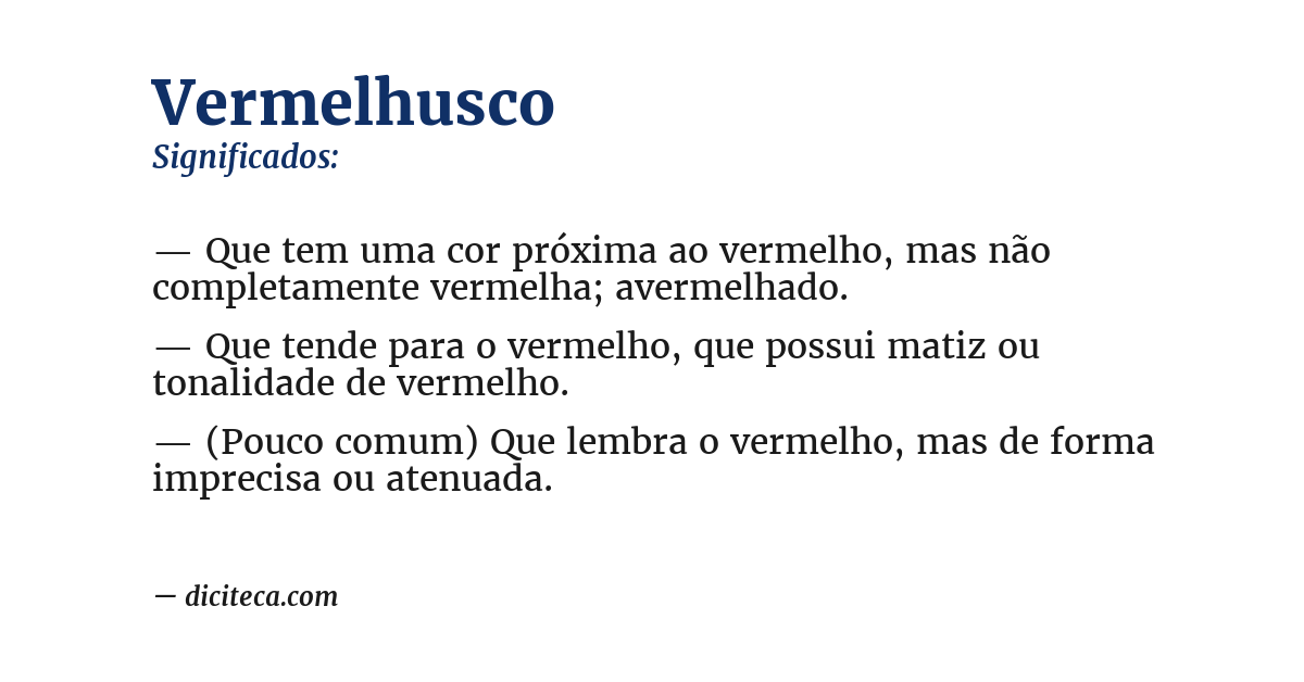 Significado de vermelhusco