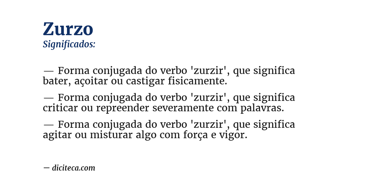 Significado de zurzo