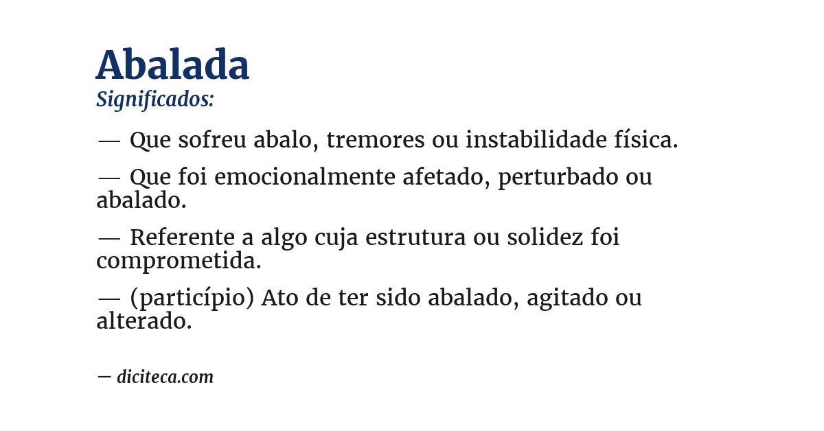 Significado de abalada