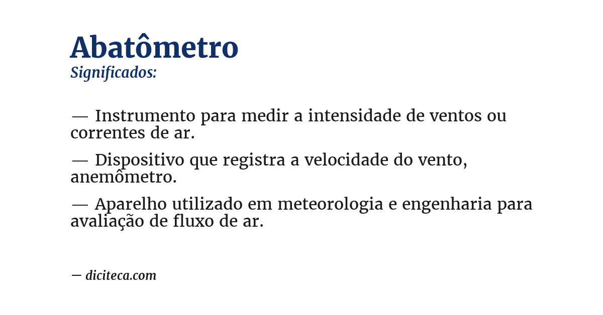 Significado de abatômetro