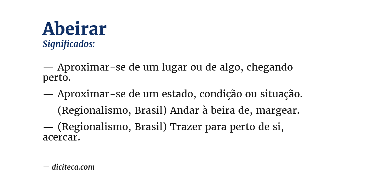Significado de abeirar