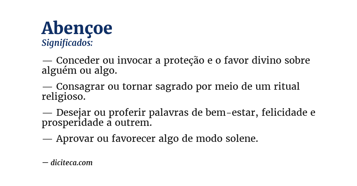 Significado de abençoe