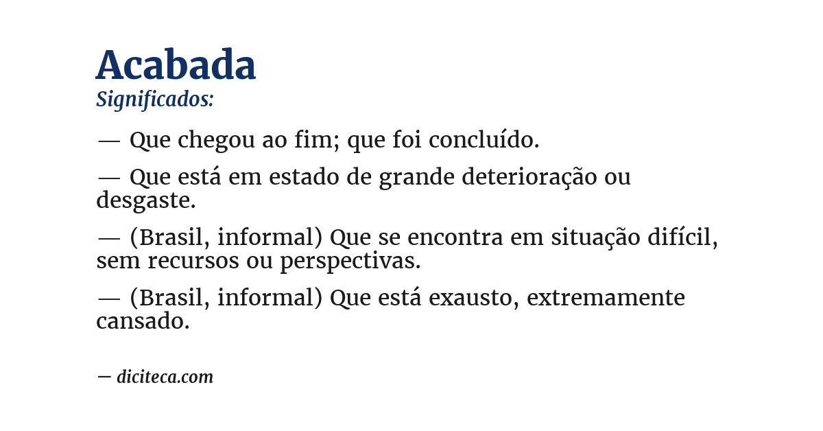 Significado de acabada