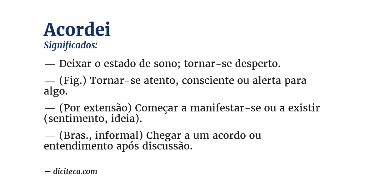 Significado de acordei
