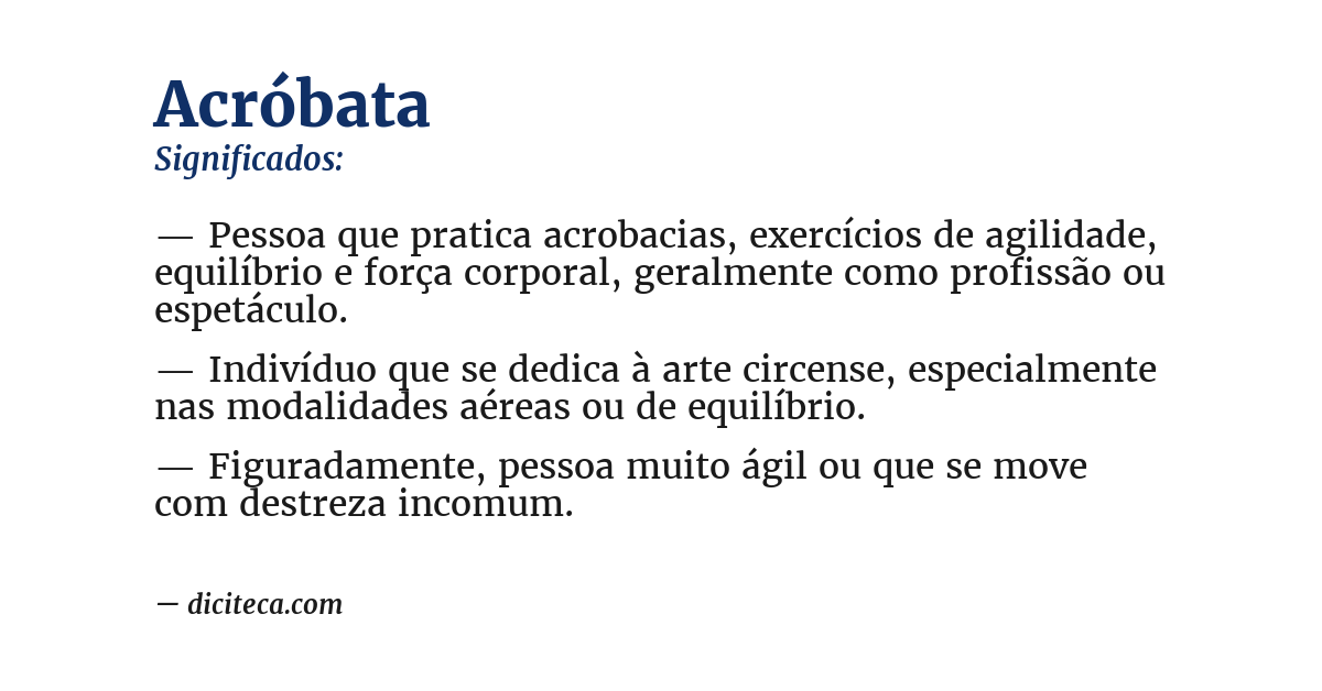 Significado de acróbata