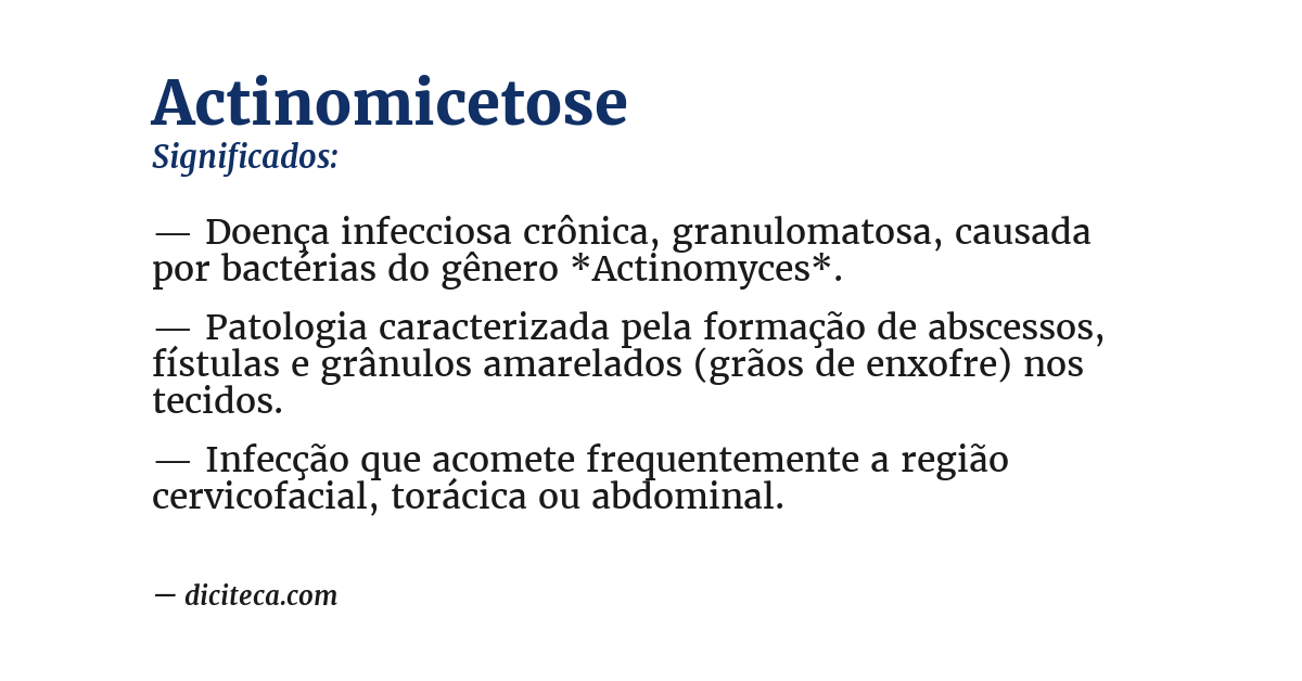 Significado de actinomicetose