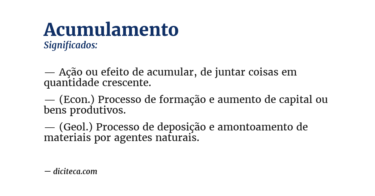 Significado de acumulamento