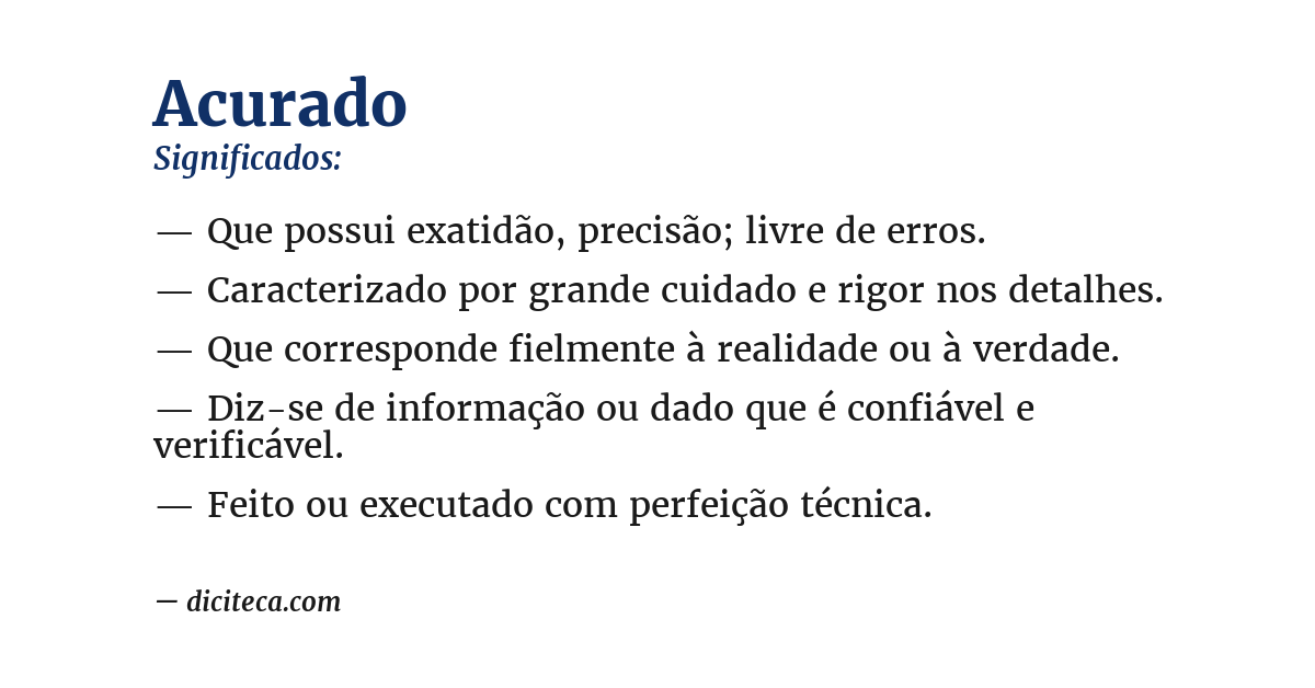 Significado de acurado