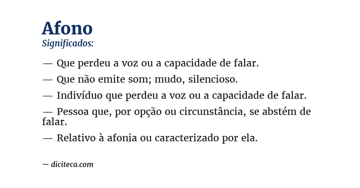 Significado de afono