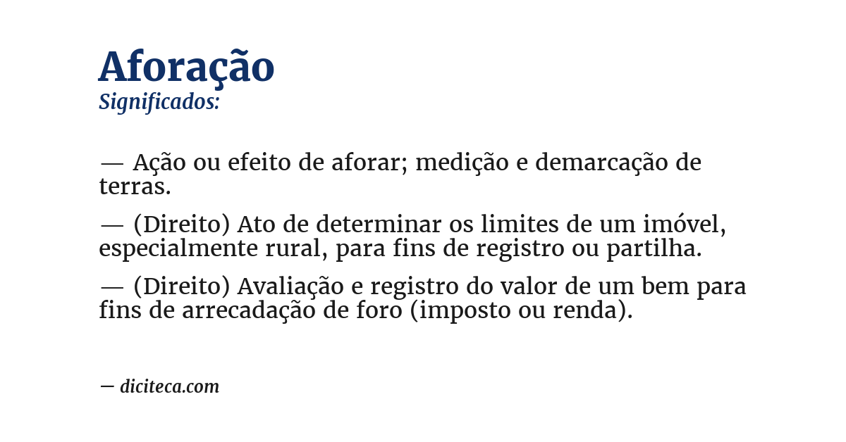 Significado de aforação