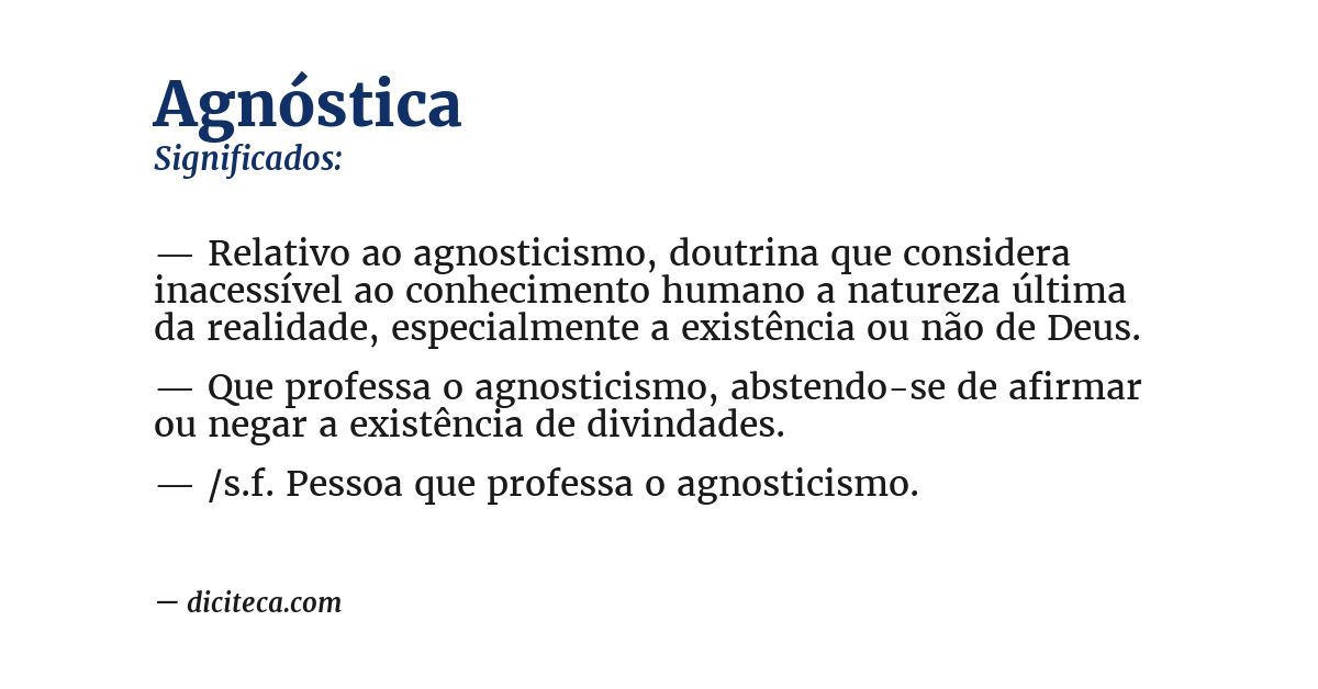 Significado de agnóstica