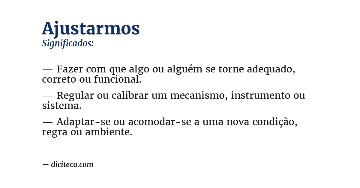 Significado de ajustarmos