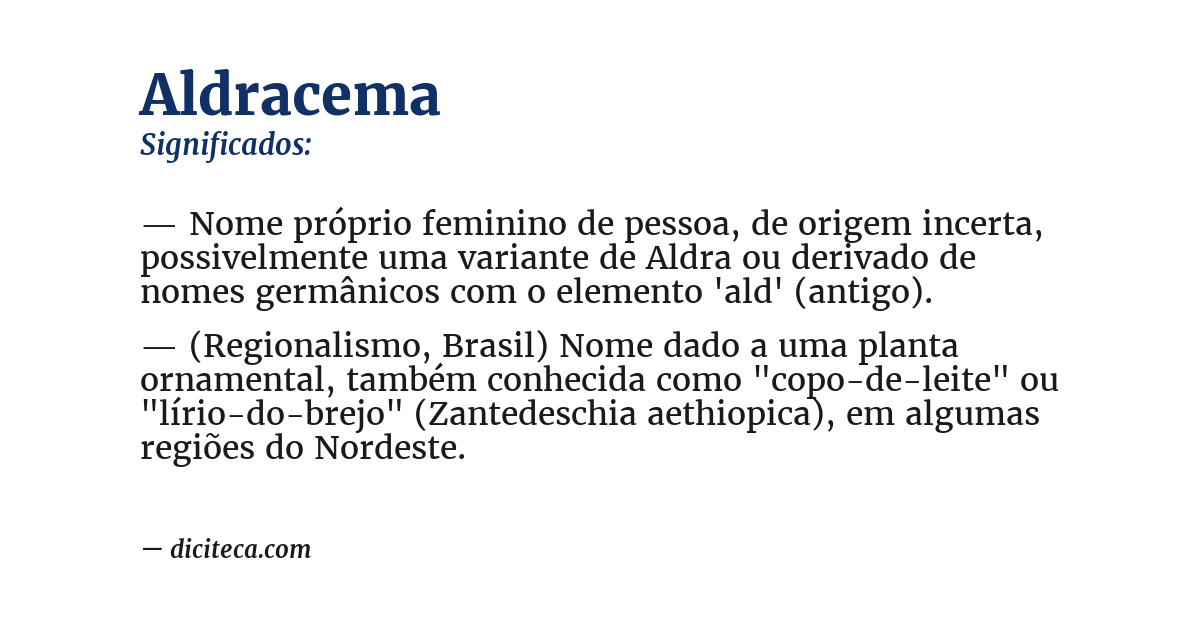 Significado de aldracema
