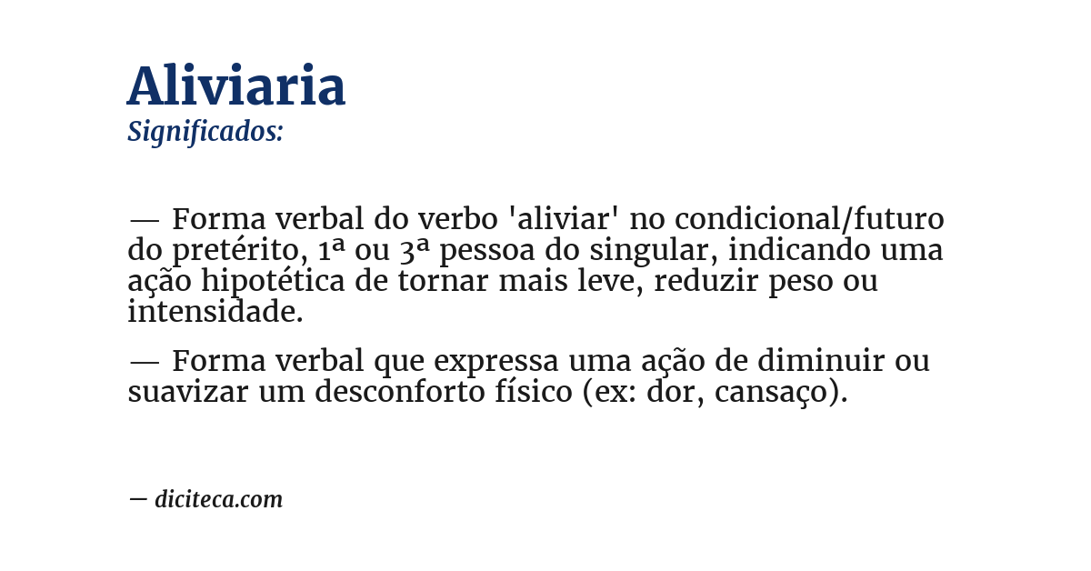 Significado de aliviaria