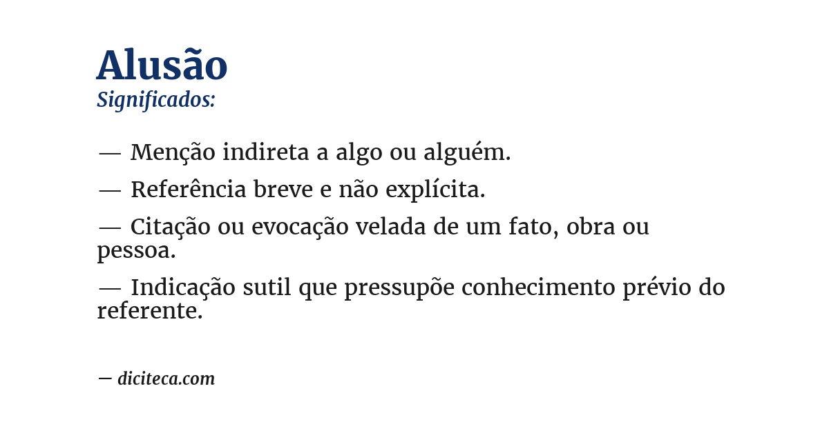 Significado de alusão